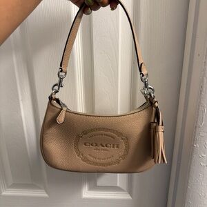 Coach Beige Leather Shoulder Bag